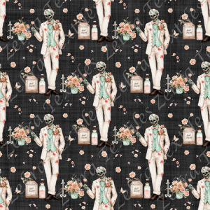 Zombie homme romantique fond noir