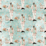 Zombie homme romantique fond sarcelle