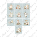 Animaux floral blanc fond pois
