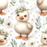 Bébé canard et feuillage