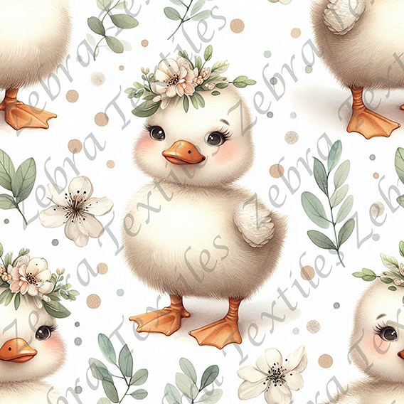 Bébé canard et feuillage