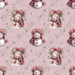 Bonhomme de neige floral fond lin
