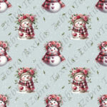Bonhomme de neige floral fond pois
