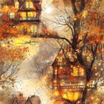 Maison dans les arbres en automne