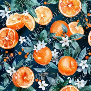 Orange et fleur blanche