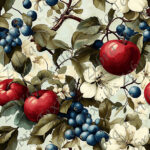 Pomme et bleuet floral