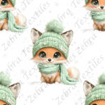Renard en hiver vert