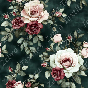 Rose rouge et rose feuillage vert