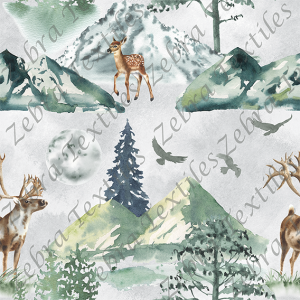 Animaux en montagne fond gris