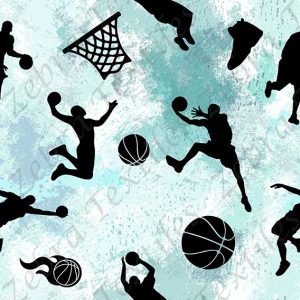 Basketball noir fond sarcelle