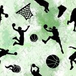 Basketball noir fond vert