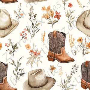 Botte et chapeau blanc