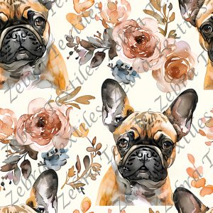 Bouledogue français floral