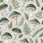 Champignon vert et feuillage