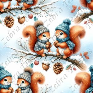 Écureuil en hiver sur branche