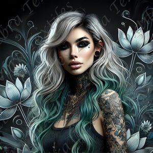 Femme tattoo fond noir