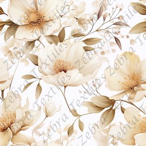 Fleur crème fond blanc