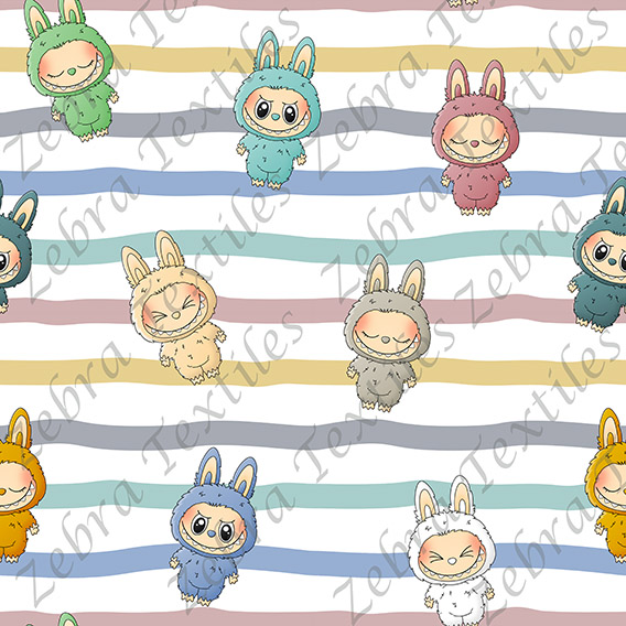 Peluche monstrueuse fond rayé