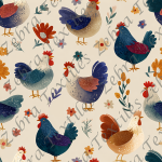 Poule boho fond crème