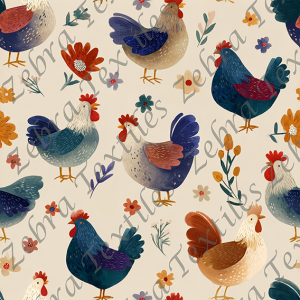 Poule boho fond crème