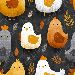 Poule fond noir