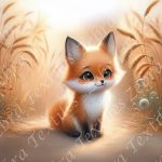 Renard dans le champs de blé