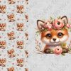 Renard floral lin gris