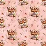 Renard floral rose fond rose