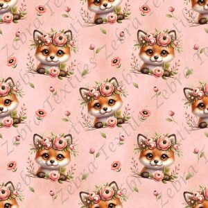 Renard floral rose fond rose