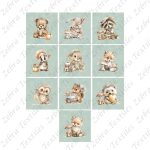 Animaux mignon fond sarcelle