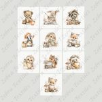 Animaux mignon fond taupe panneau