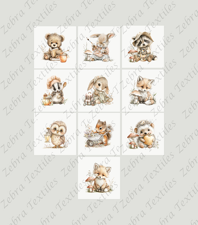 Animaux mignon fond taupe panneau