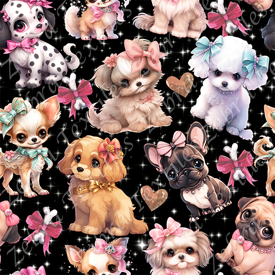 Chien et boucle fond noir