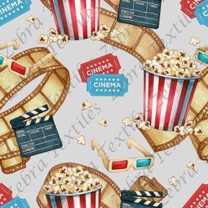 Cinéma film jaune fond gris
