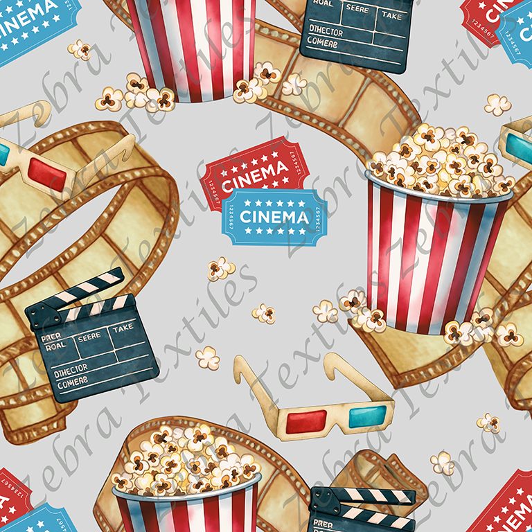 Cinéma film jaune fond gris