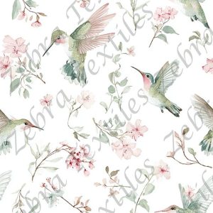 Colibris aquarelle floral