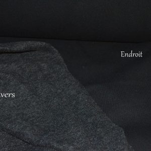 Molleton de chanvre et coton organique noir