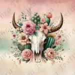 Crâne animal floral