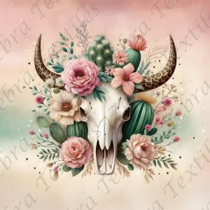 Crâne animal floral