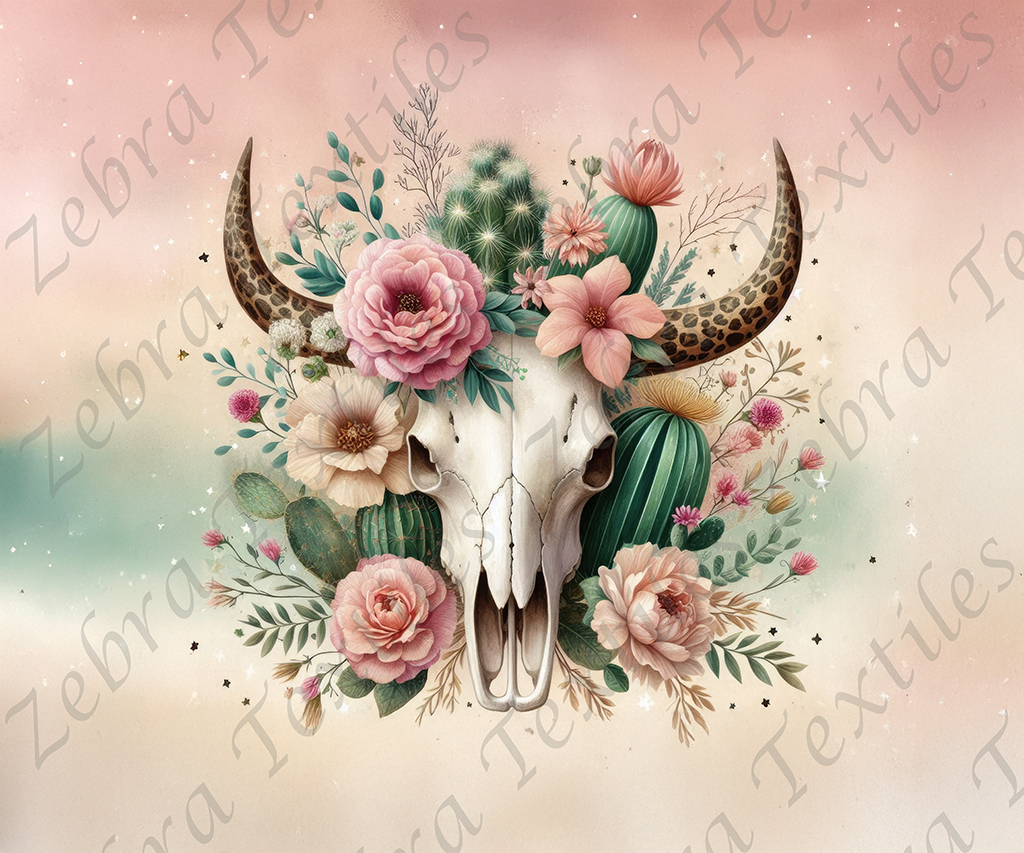Crâne animal floral