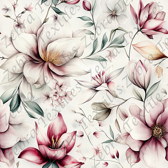 Floral aquarelle fond crème