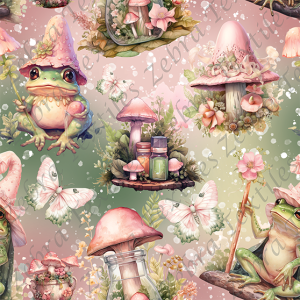 Grenouille et champignon féérique