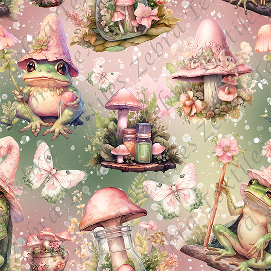Grenouille et champignon féérique