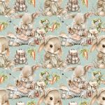 Lapin en création fond sarcelle