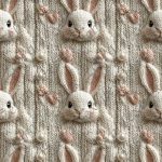 Lapin et perle 3d lainage