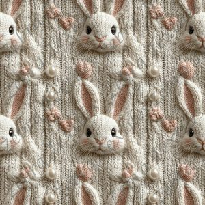 Lapin et perle 3d lainage
