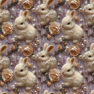 Lapin et rose 3d lainage