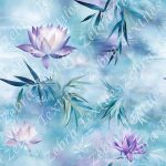 Lotus mauve fond bleu