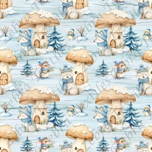 Loup en hiver fond bois