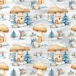 Loup en hiver fond gris
